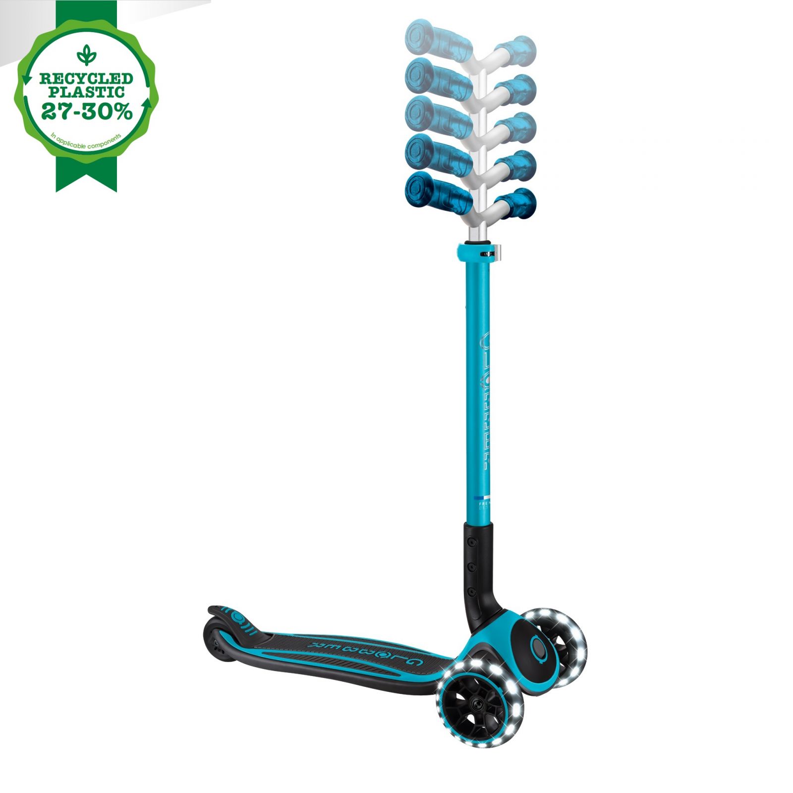 Trotineta Globber ACE LIGHTS ghidon reglabil 5 nivele greutate maxima 100 kg rulmenti ABEC 9 culoare albastra(4)