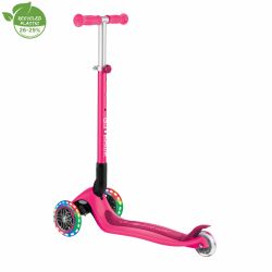 Trotineta Globber PRIMO pliabila cu lumini ghidon ajustabil 3 nivele rulmenti ABEC 5 culoare roz(2)