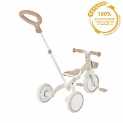 Tricicleta Globber 3 in 1 pentru copii ecologica bara de impins si ghidaj pentru parinti scaun ajustabil functie free wheel si cosulet transport(4)