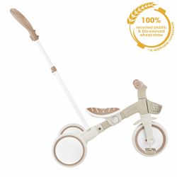 Tricicleta Globber 3 in 1 pentru copii ecologica bara de impins si ghidaj pentru parinti scaun ajustabil functie free wheel si cosulet transport(19)