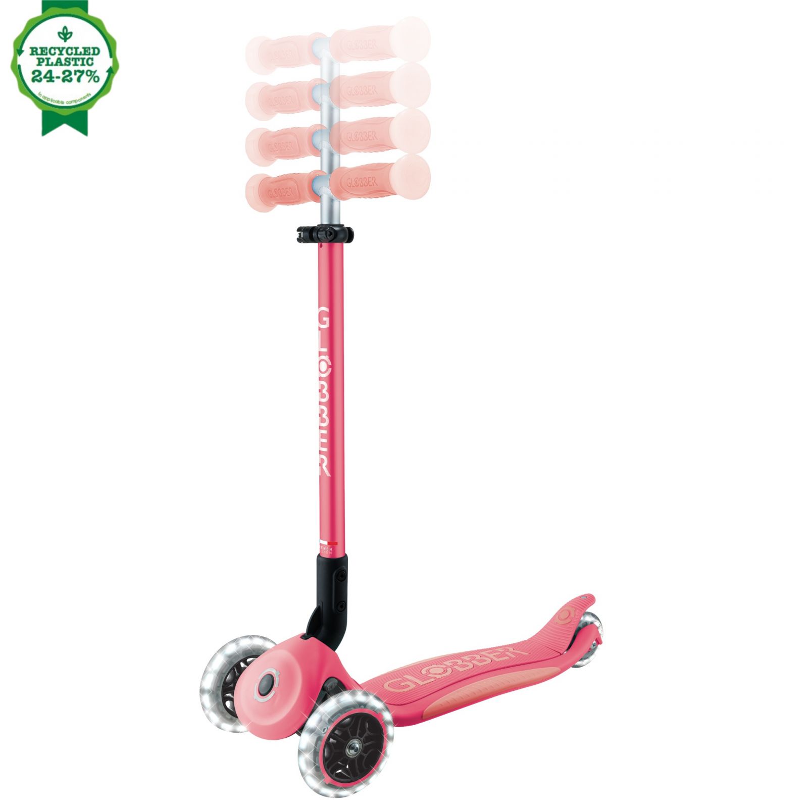 Trotineta Globber Elite Glow ghidon ajustabil 4 nivele pliabila rulmenti ABEC 9 culoare albastru