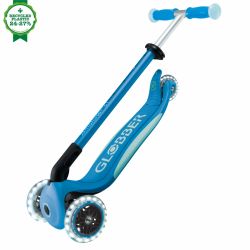 Trotineta Globber Elite Glow ghidon ajustabil 4 nivele pliabila rulmenti ABEC 9 culoare albastru(2)