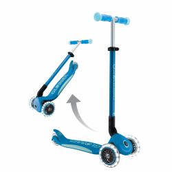 Trotineta Globber Elite Glow ghidon ajustabil 4 nivele pliabila rulmenti ABEC 9 culoare albastru(7)