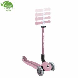 Trotineta Globber GO UP ACTIVE ECOLOGIC 3 in 1 ghidon si scaun ajustabile roti cu lumini rulmenti ABEC 9 culoare roz pal(8)