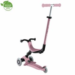 Trotineta Globber GO UP ACTIVE ECOLOGIC 3 in 1 ghidon si scaun ajustabile roti cu lumini rulmenti ABEC 9 culoare roz pal(2)