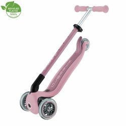 Trotineta Globber GO UP ACTIVE ECOLOGIC 3 in 1 ghidon si scaun ajustabile roti cu lumini rulmenti ABEC 9 culoare roz pal(15)