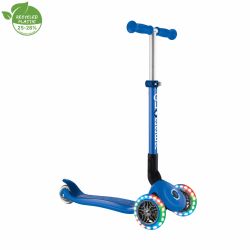 Trotineta Globber JUNIOR PLIABILA CU LUMINI ghidon ajustabil 3 nivele greutate maxima 50 kg rulmenti ABEC 5 culoare albastra(6)
