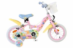 Bicicleta E&L Disney Stitch Girls 12 inch, frana de mana, scaun si ghidon reglabil, cosulet pe ghidon, spite metalice, roti gonflabile, stopuri reflectorizante