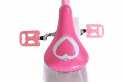 Bicicleta EL Disney Princess 12 inch frana de mana roti cauciuc EVA scaun si ghidon reglabil suport pentru papusi cosulet pe ghidon(3)