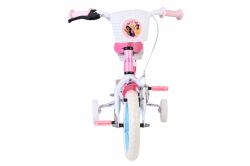 Bicicleta EL Disney Princess 12 inch frana de mana roti cauciuc EVA scaun si ghidon reglabil suport pentru papusi cosulet pe ghidon(5)