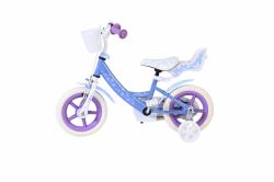 Bicicleta EL Disney Frozen 12 inch frana de mana pe roata fata roti cauciuc EVA scaun si ghidon reglabil cosulet ghidon scaun papusi(6)