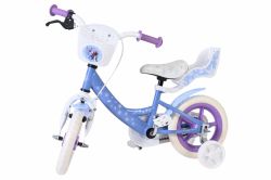 Bicicleta EL Disney Frozen 12 inch frana de mana pe roata fata roti cauciuc EVA scaun si ghidon reglabil cosulet ghidon scaun papusi(7)