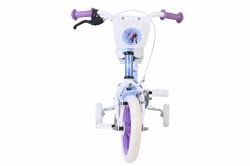 Bicicleta EL Disney Frozen 12 inch frana de mana pe roata fata roti cauciuc EVA scaun si ghidon reglabil cosulet ghidon scaun papusi(5)