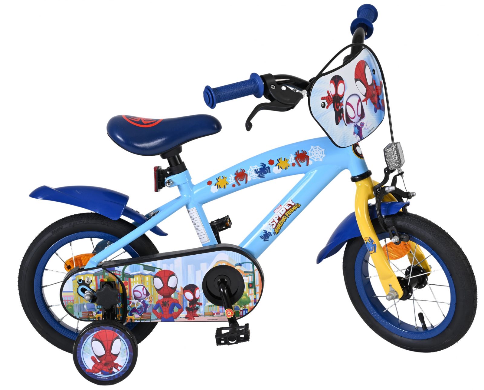 Bicicleta EL Spidey si prietenii 12 inch  frana in butuc pentru roata spate scaun si ghidon reglabil spite metalice roti gonflabile(8)