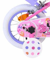 Bicicleta EL Minnie Mouse 12 inch frana de mana pe ambele roti scaun si ghidon reglabil spite metalice roti gonflabile cosulet pe ghidon(1)
