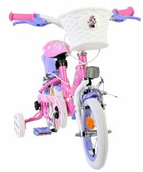 Bicicleta EL Minnie Mouse 12 inch frana de mana pe ambele roti scaun si ghidon reglabil spite metalice roti gonflabile cosulet pe ghidon(4)