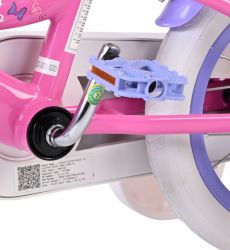 Bicicleta EL Minnie Mouse 12 inch frana de mana pe ambele roti scaun si ghidon reglabil spite metalice roti gonflabile cosulet pe ghidon(8)