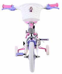 Bicicleta EL Minnie Mouse 12 inch frana de mana pe ambele roti scaun si ghidon reglabil spite metalice roti gonflabile cosulet pe ghidon(5)