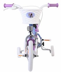 Bicicleta EL Disney Frozen 12 inch frana de mana pe roata fata scaun si ghidon reglabil spite metalice roti gonflabile cosulet pe ghidon(5)