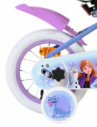 Bicicleta EL Disney Frozen 12 inch frana de mana pe roata fata scaun si ghidon reglabil spite metalice roti gonflabile cosulet pe ghidon(1)