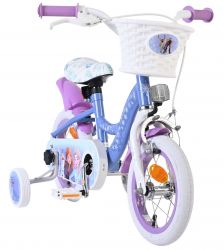 Bicicleta EL Disney Frozen 12 inch frana de mana pe roata fata scaun si ghidon reglabil spite metalice roti gonflabile cosulet pe ghidon(4)