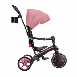 Tricicleta Globber EXPLORER PLIABLA 4 in 1 functie free wheel scaun ajustabil roti EVA centura siguranta in 5 puncte culoare roz pal(12)