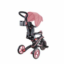 Tricicleta Globber EXPLORER PLIABLA 4 in 1 functie free wheel scaun ajustabil roti EVA centura siguranta in 5 puncte culoare roz pal(4)