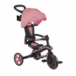 Tricicleta Globber EXPLORER PLIABLA 4 in 1 functie free wheel scaun ajustabil roti EVA centura siguranta in 5 puncte culoare roz pal(8)