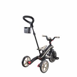 Tricicleta Globber EXPLORER PLIABLA 4 in 1 functie free wheel scaun ajustabil roti EVA centura siguranta in 5 puncte culoare crem(5)