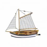 Barca de pescuit din lemn cu vele 25x23cm 5138