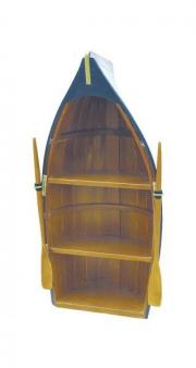 Etajera barca cu 3 rafturi din lemn pictat 60x30x18cm, 5201