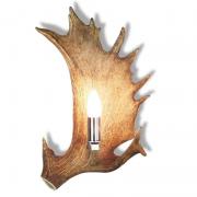 Lampa de perete realizata din coarne de cerb cu soclu din otel inoxidabil