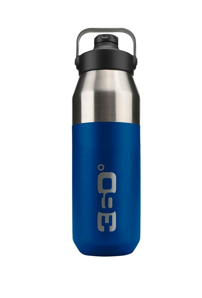 360 Degrees Wide Mouth Insulated Drink Bottle with Sipper Cap Dark Blue