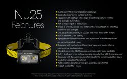 Frontală Nitecore NU25, reîncărcabilă USB, 400 lumeni, 64 metri