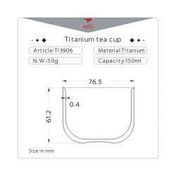 Cană Keith Titanium Tea cup 150ml