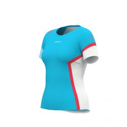 La Sportiva Flow TShirt Wms Malibu Blue Hibiscus 1