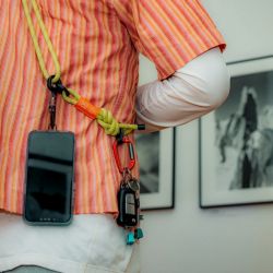 Bucla pentru telefon si echipament  YY Vertical Leash green 2
