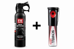 Pachet autoapărare anti-urs TW1000 Spray Bear Defender 225 ml + Schrill Alarm 110Db