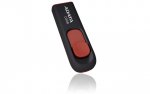 MEMORIE USB 2.0 ADATA 16 GB, retractabila, carcasa plastic, negru / rosu, 