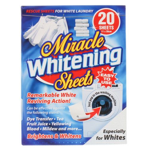 Servetele inalbitoare pentru rufe albe Miracle Whitening Brightens  Whitens 20 buc