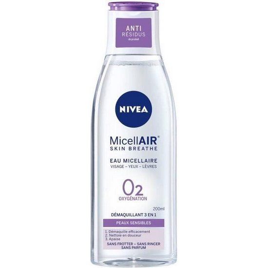Apa micelara pentru ten sensibil 3 in1 Nivea MicellAir O2 Oxygenation 200 ml