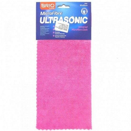 Laveta microfibra Ultrasonic 30 x 30 cm roz Brio Clean
