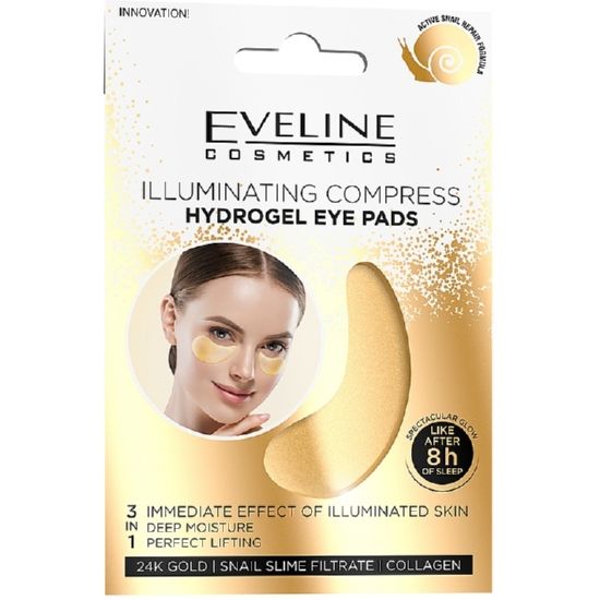 Patchuri hydrogel pentru ochi ILLUMINATING COMPRESS Eveline Cosmetics 1 pereche