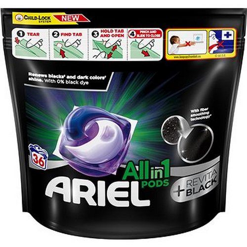 Detergent capsule pentru rufe negre Ariel All in1 Pods  Revita Black 36 buc 766.8 g