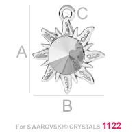 925 sterling silver sun pendant for 6 mm rivoli