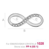 925 sterling silver infinity link for 1028 pp4 (ss1) swarovski
