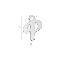 925 sterling silver letter P