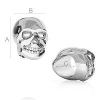 6.50*6.50*5.50 mm 925 sterling silver skull charm