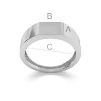 925 sterling silver ring base A=7.50 mm, B=10.00 mm, C=21.50 mm