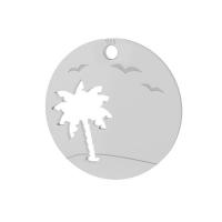 Palm tree pendant, sterling silver